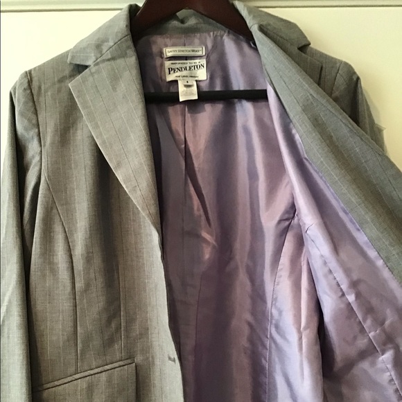 Pendleton gray suit set with lavender pinstripes - Picture 2 of 6